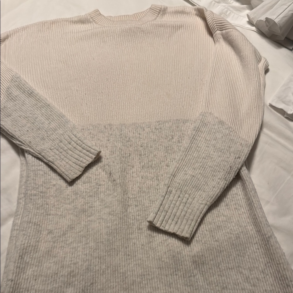 Elegant Cream and Gray Women's Sweater